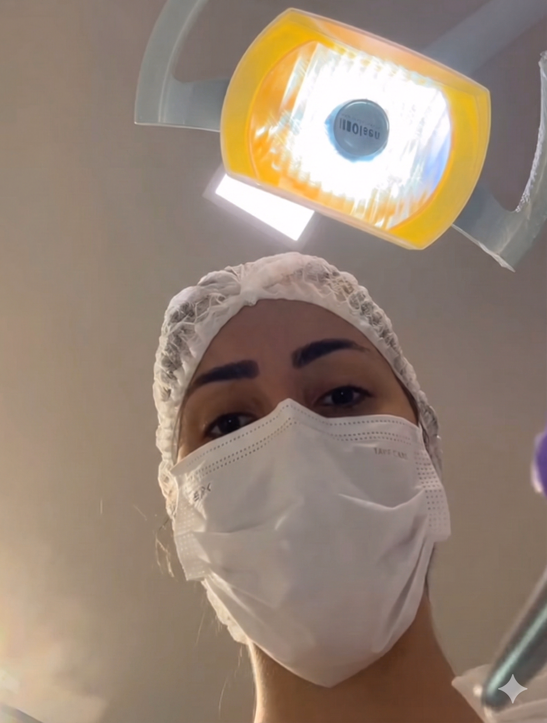 Procedimento odontológico em andamento